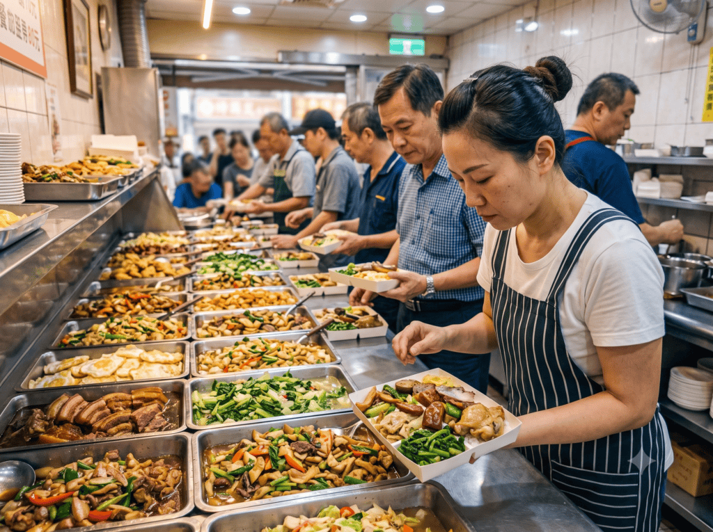自助餐尖峰店員肉眼辨認便當菜色、心算報價，結帳速度慢易漏算