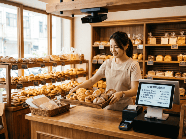 麵包店POS系統用AI影像辨識整盤麵包的品項與數量自動計價